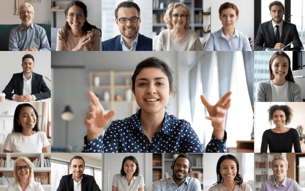 Group of people on a video call