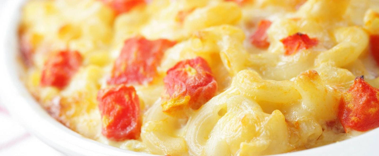 Macaroni au fromage avec éclats de légumes