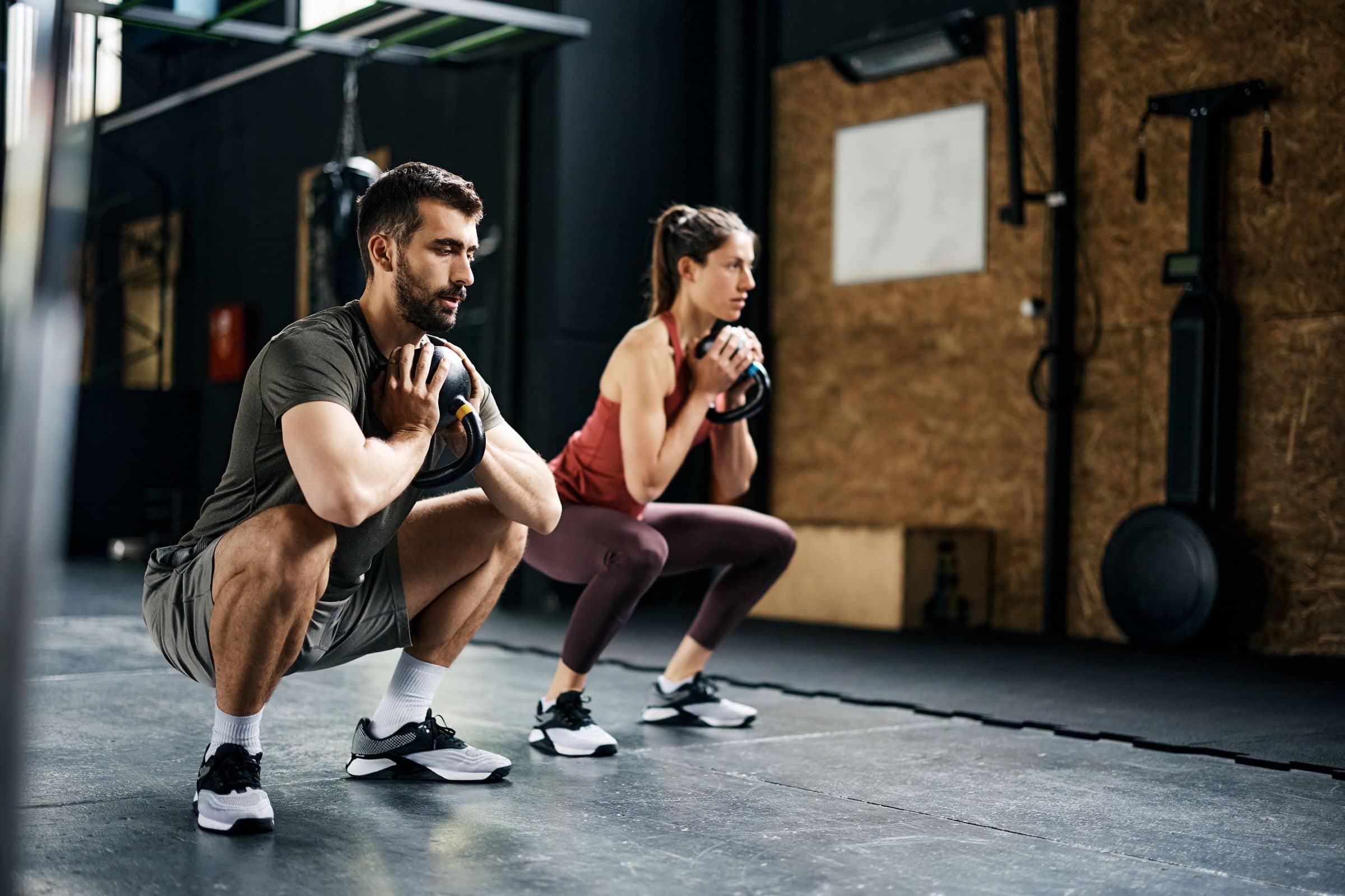 Couple doing Goblet Squat