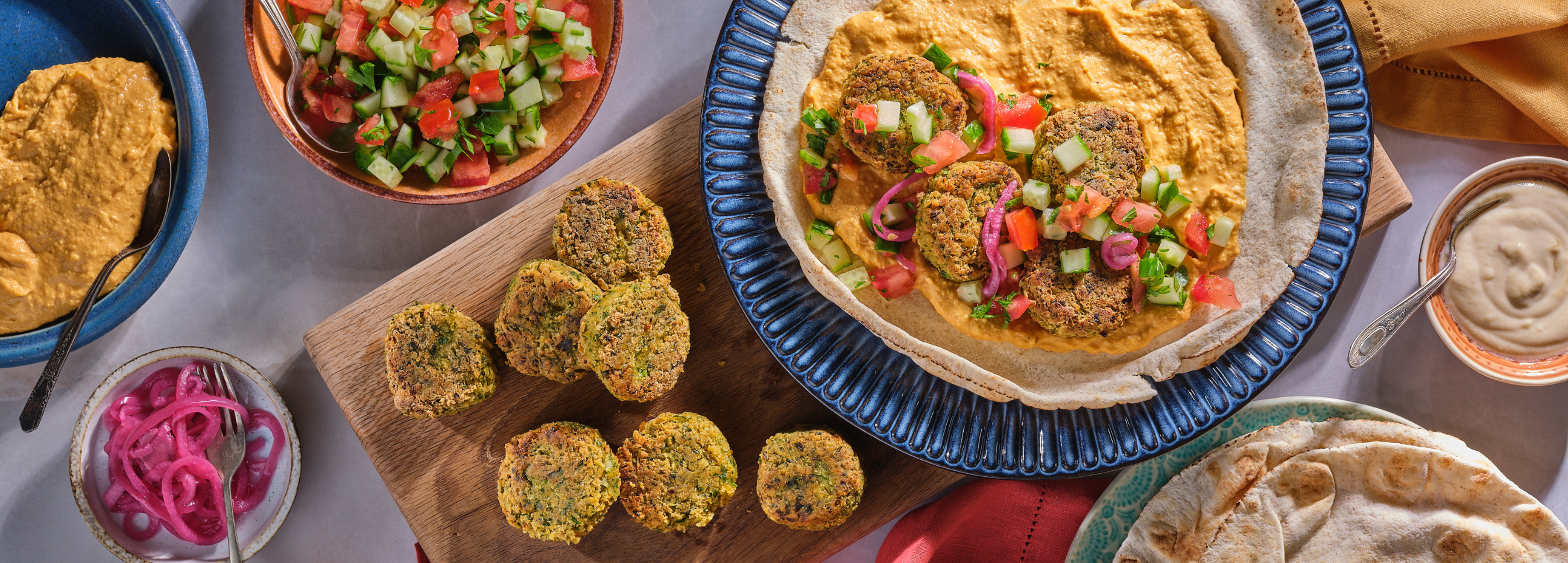 Pitas de falafels avec sauce tahini